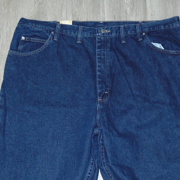 Wrangler Mens Jeans Premium Denim Pant Size 46X30 5 Star Relaxed Fit Cotton Blue - Picture 5 of 14
